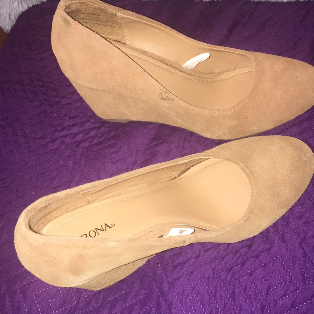 Tan wedges worn a couple of times